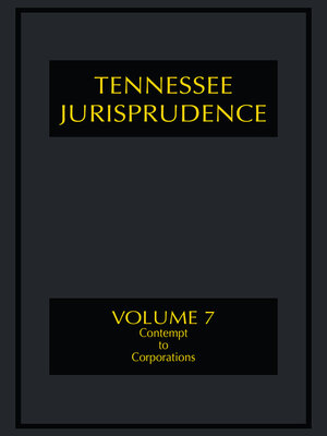 cover image of Tennessee Jurisprudence